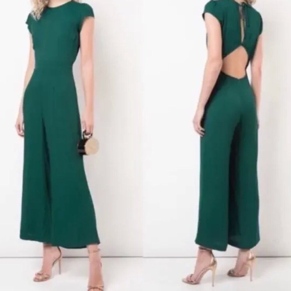 Reformation Mayer Jumpsuit in Emerald Green Size 2